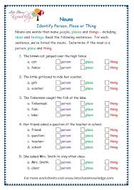 English worksheets for class 1 significantly focuses on english grammar. Grade 3 Grammar Topic 6 Nouns Worksheets Lets Share Knowledge