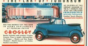 The Car Of Tomorrow Crolsey Printed By Crosley Automobile Companies Crosley Worlds Fair