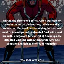During The Simonson S Series Orion Was Able To Obtain The Anti Life Equation Which Was The Source That Darkseid Was Superhero Facts Marvel Dc Comics Darkseid