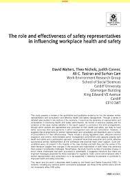 Effectiveness Of Roles And Responsibilities In Health And Safety Management  In Supermarket