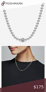 Pandora Beads Pave Necklace Length 45cm 17 7 Metal Sterling Silver New With Tag Come With Pa Pandora Jewelry Necklace Womens Jewelry Necklace Pave Necklace