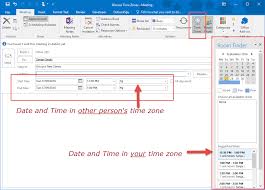 How To Schedule Meetings In Different Time Zones And See The Time In Both Zones Ms Outlook For Business