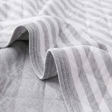Black And White Blanket Amazon Amazon Com J Pinno Gray White Stripes Jersey Cotton Cozy Quilt Reversible Throw Blanket Bedspread Bedding Coverlet For Bed Gifts Girl Beds Couch Throw Blanket