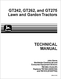 You can always spot a john deere lawn tractor by its traditional bright green and yellow paint job. John Deere Gt242 Gt262 Gt275 Lawn Garden Tractor Technical Service Manual John Deere Amazon Com Books