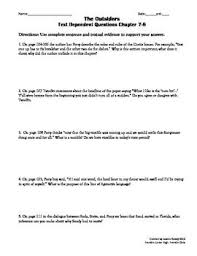 The Outsiders Text Dependent Questions Ch 7 8 Text Dependent Questions This Or That Questions Summative Assessment