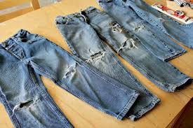 If your scissors aren't heavy duty you'll need to cut one at a time but make sure they're marked to insure accuracy. Turn Jeans Into Shorts And Patch Knee Holes Turn Jeans Into Shorts Sewing Kids Clothes How To Turn Jeans Into Shorts