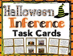 Halloween Inference Task Cards Text Picture And Riddles Inference Task Cards Inferencing Task Cards Inference