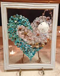 Unique Beach Window Art By Luminosities Ocean Heart Piece With A Beautiful Abalone Shell Wave Breaking On Th Glass Window Art Sea Glass Window Art Window Art