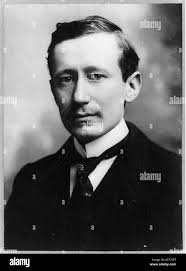 The Italian engineer and physicist Guglielmo Marconi (middle), with his  assistants Percy Wright Paget (right) and George Kemp (left) before their  receiving station in Newfoundland. They established the first wireless  radio connection