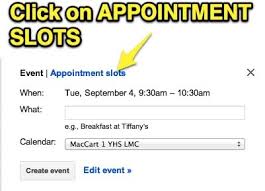 Moving At The Speed Of Creativity Create Appointment Slots On A Google Calendar Google Calendar Appointments Calendar