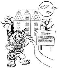 Halloween Bobcat Coloring Sheet From The Texas State Alumni Association Halloween Fun Halloween Holiday Spirit