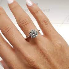 14k White Gold Engagement Ring 0 6 F Vs1 Diamond Engagement Etsy Round Diamond Engagement Rings 18k White Gold Engagement Rings White Gold Diamond Engagement Ring