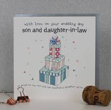 Wish you all the happiness of the world. Son And Daughter In Law Wedding Or Anniversary Card By Molly Mae Notonthehighstreet Com