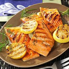 Lemony Grilled Salmon Fillets With Dill Sauce Recipe Grilled Salmon Recipes Salmon Fillets