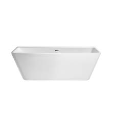 Receive a free stone resin material sample and bathtub template! Lana Whitley 55 Gallon 67 X 30 X 23 In Center Drain Freestanding Bathtub White Winsupply