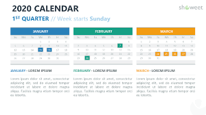 2020 Calendar For Powerpoint And Google Slides Showeet Com