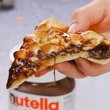 Nutella Dessert Pizza Video Recipe Video Yummy Food Dessert Nutella Desserts Easy Dessert Pizza