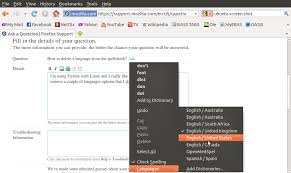 How To Delete A Language From The Spell Check Firefox Support Forum Mozilla Support