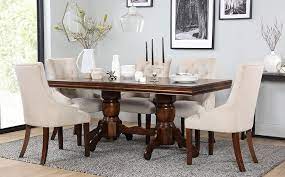 Chatsworth Dark Wood Extending Dining Table With 4 Duke Oatmeal Chairs Only 649 99 Furniture Dark Wood Dining Table Dining Table Chairs Wicker Dining Chairs