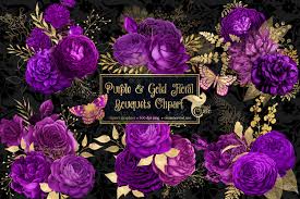 Check spelling or type a new query. Purple And Gold Floral Clipart By Digital Curio Thehungryjpeg Com
