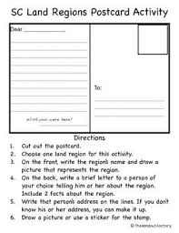 South Carolina Regions Postcard Activity 3rd Grade Social Studies Social Studies Education 4th Grade Social Studies