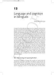 Pdf Language And Cognition In Bilinguals