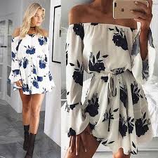 Boho Women Summer Casual Off Shoulder Evening Party Beach Dress Short Mini Dress Short Mini Dress Short Dresses Bachelorette Outfits