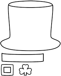 Leprechaun Hat Paper Craft Black White Template St Patricks Day Crafts For Kids St Patrick S Day Crafts St Patrick S Day Decorations