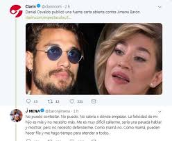 Las indirectas de osvaldo y jimena barón, ¿hay convivencia para rato? La Respuesta De Jimena Baron A La Dura Carta De Daniel Osvaldo