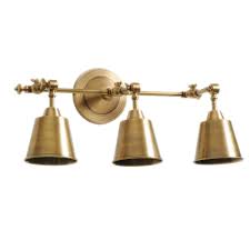 Barbara Cosgrove Library Three Light Antiqued Brass Wall Sconce Brass Light Fixture Brass Kitchen Light Fixtures Brass Kitchen Lighting