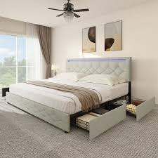 Dextrus King Size Led Bed Frame With