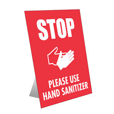 Using hand sanitizer is a fast and effective way to clean your hands and get rid of lingering germs. Stop Use Hand Sanitizer Table Top Sign