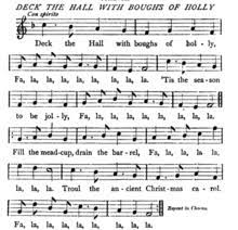 Deck the halls with boughs of holly, fa la la la la la la la! Deck The Halls Wikipedia
