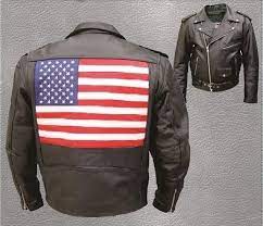 Usa Flag Print At The Back Leather Jacket Celebrities Leather Jacket Mens Leather Jacket Biker Leather Men