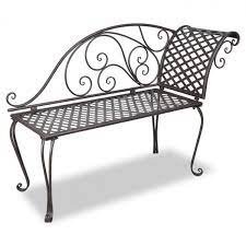 Metal Garden Chaise Lounge Antique Brown Patio Chairs Outdoor Backrest Seats Metal Garden Benches Patio Chairs Outdoor Bench Seating