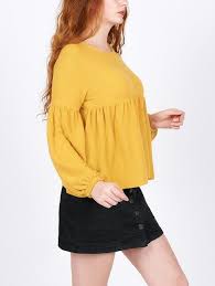 Bayan Sari Balon Kol Bluz E 377 Moda Moda Kiyafetler Moda Stilleri