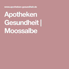Apotheken Gesundheit Moossalbe Salbe Kosmetik Selber Machen Rezepte Faltenbehandlung