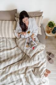 Maybe you would like to learn more about one of these? Beige Striped Linen Bedding Set Linen Boutique