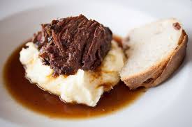 Served with sausages and mashed potatoes. Spanish Braised Beef Cheeks With Mashed Potato Recipe Eat Your Books