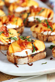 Honey Ricotta Peach Crostini With Crispy Pancetta The Suburban Soapbox Recipe Pancetta Recipes Food Yummy Food