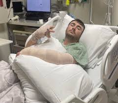 ❗️MONDAY UPDATE❗️ 24-year-old lineman Hunter Alexander is out of emergency  surgery. As I shared yesterday, one of his injured arms began bleeding and  his blood pressure dropped. After being rushed back to