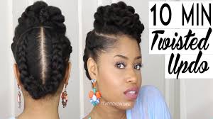 Silky different hair density to choose: The 10 Minute Twisted Updo Natural Hairstyle Youtube