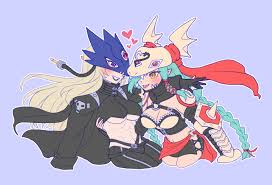 beelstarmon, mervamon, digimon, highres, 2girls, armor, belt, braid,  breasts, cleavage, digimon (creature), helmet, large breasts, long hair,  mask, medium breasts, multiple girls, third eye, underboob - Image View - |  Gelbooru -