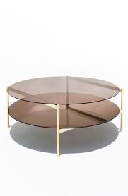 Duotone Circular Coffee Table Brass Frame Bronze Glass Bronze Mirror Circular Coffee Table Coffee Table Bronze Mirror