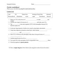 10 Integrated Science Carbon Cycle Worksheet Answers Carbon Cycle Science Worksheets