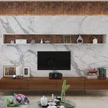 Tv showcase design with a pooja room. 12 Gorgeous Wall Showcase Design For Your Home Design Cafe