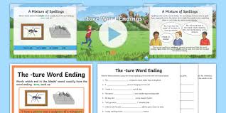 It contains a sound search text for pupils, matching the text in the powerpoint. Ture Word Ending Activity Pack Teacher Made
