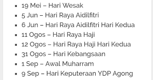 Jangan lupa untuk melihat jadual yang betul, sama ada kumpulan a atau kumpulan b. Ahmad Sanusi Husain Com Cuti Umum Malaysia 2019