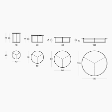 The eames coffee table has a height of 15.25 (38.7 cm) and is produced as both a square table with a width of 30 (76.2 cm), and a rectangular table that is 30 x 45 (76.2 x 114.3 cm). Round 2 Round Coffee Table Made Of Metal Cm O60x36h Round Coffee Table Coffee Table Table