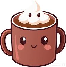 Beverage Clipart-smiling hot chocolate with marshmallows